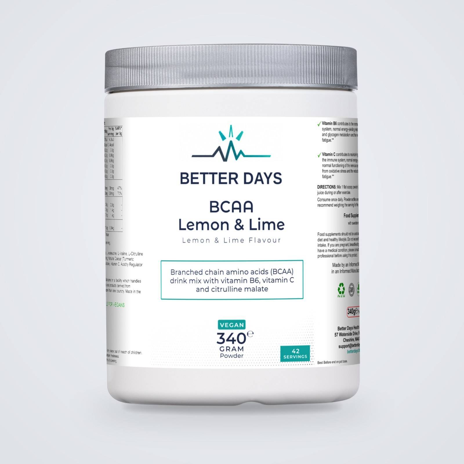 BCAA Lemon & Lime supplement, Better Days