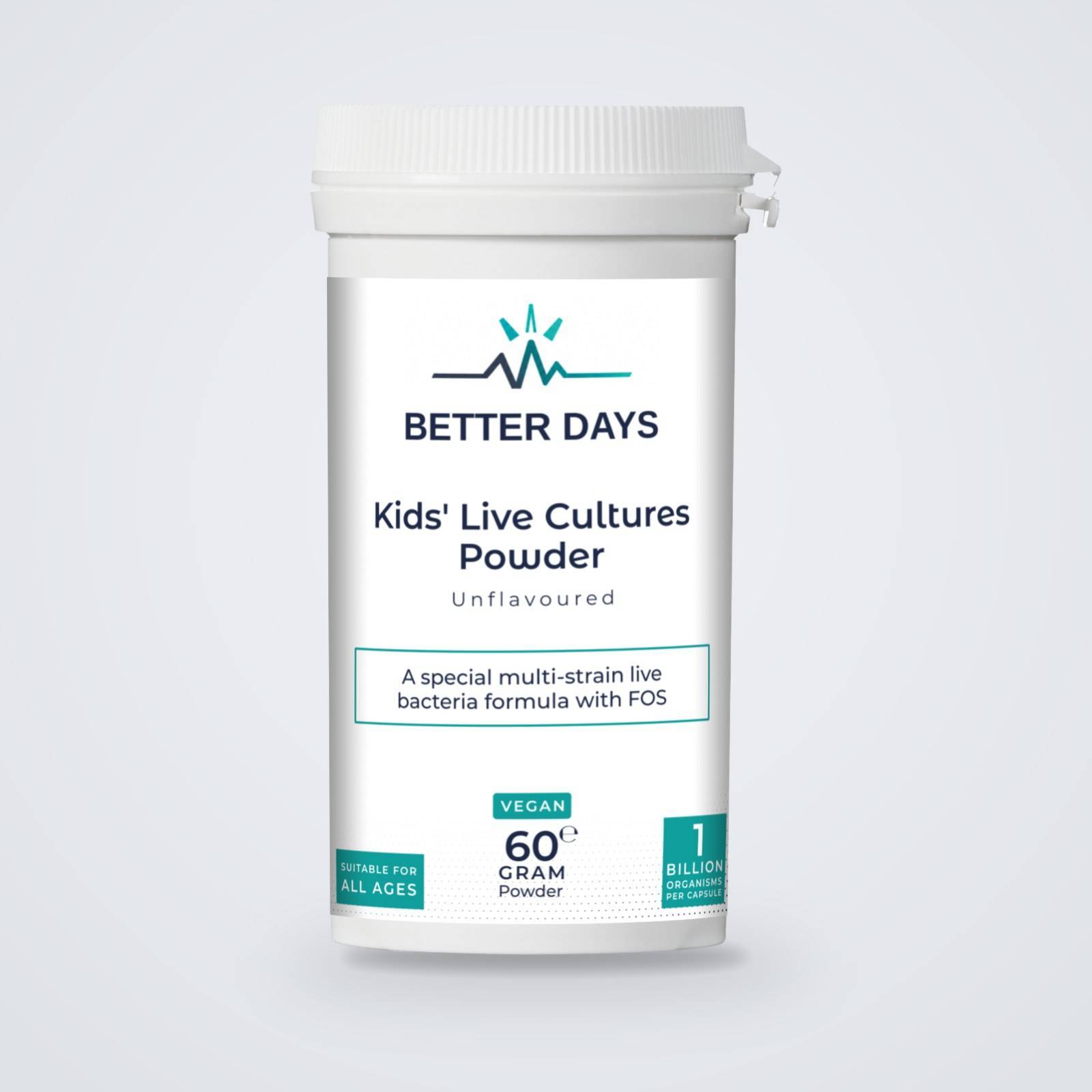 Kids' Live Cultures Powder – Unflavoured supplement, Better Days