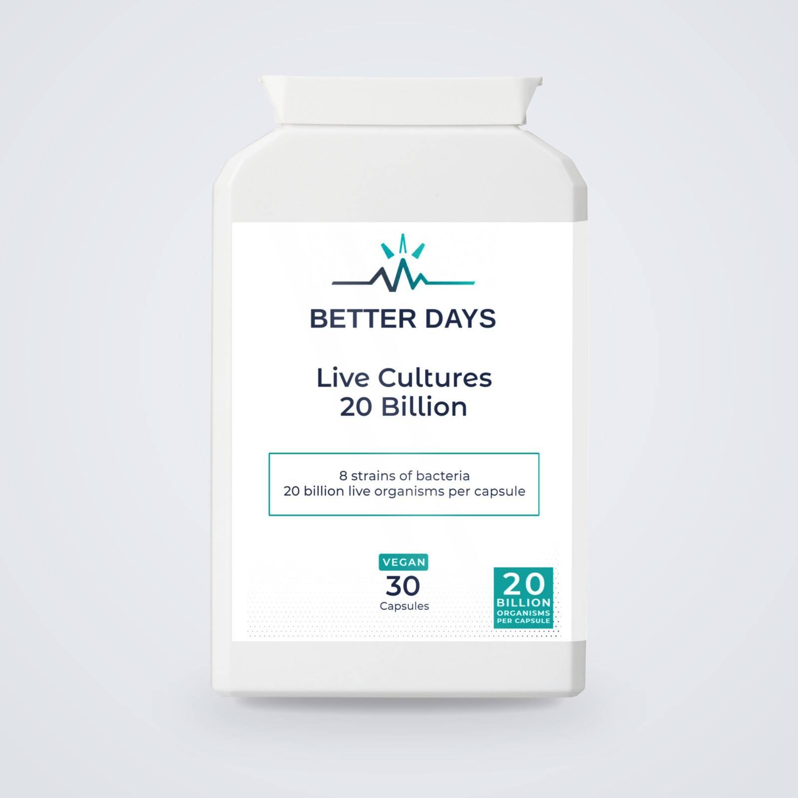 Live Cultures 20 Billion supplement, Better Days
