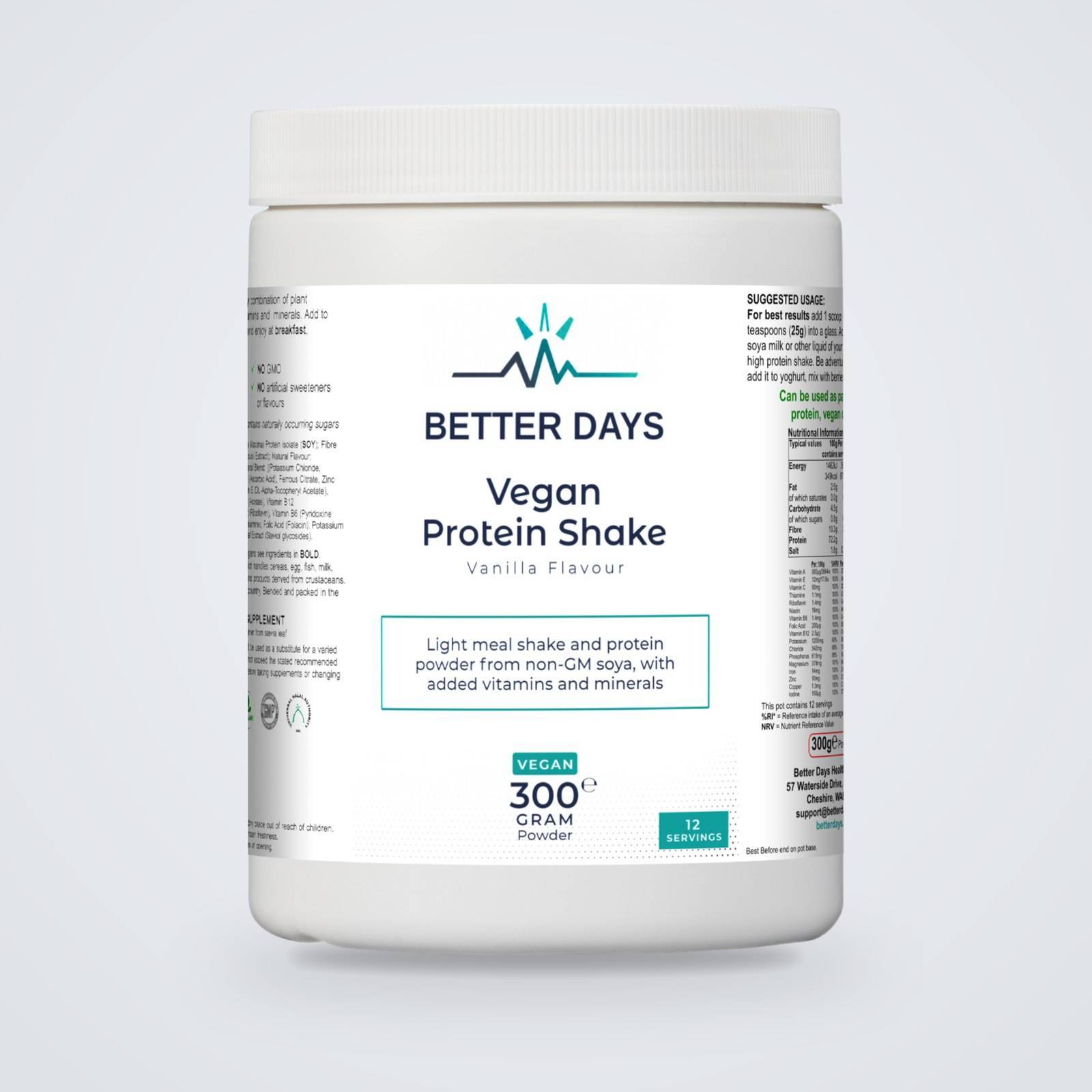 Vegan Protein Shake – Vanilla Flavour supplement, Better Days